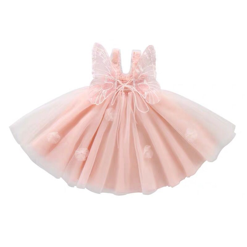 Girls' mesh suspender summer dress - new angel princess style, kids' vest, puffy, cute children's clothing