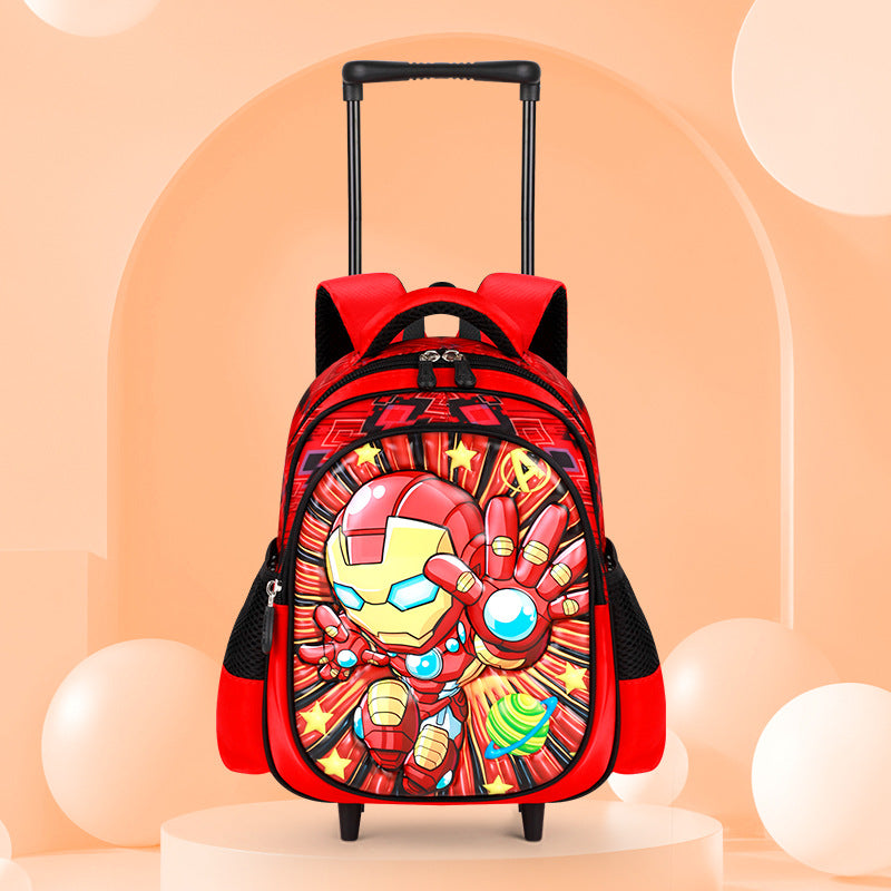 2026 new 3d dinosaur kindergarten trolley backpack - large capacity, lightweight, and easy-push cart backpack