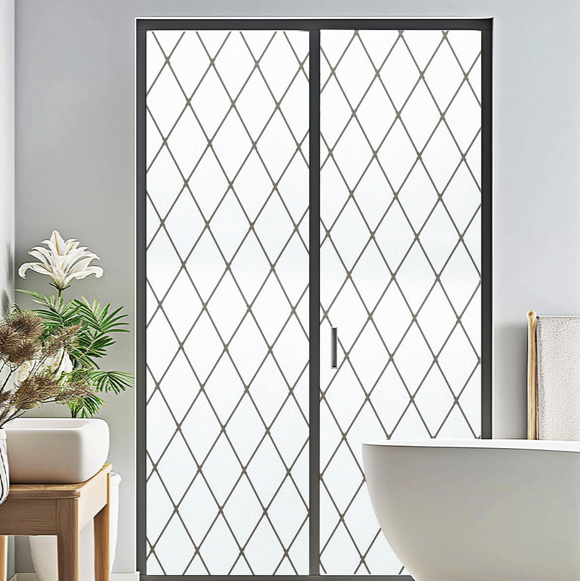 Cross-border colored glass privacy protection film glue-free electrostatic light transmission opaque bedroom office decoration glass film