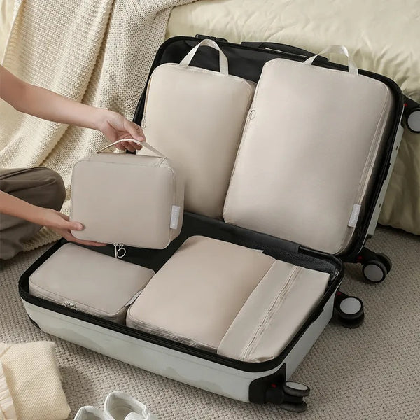 Travel six-piece storage bag compressible clothing suitcase storage bag travel memory cloth sorting bag sorting bag