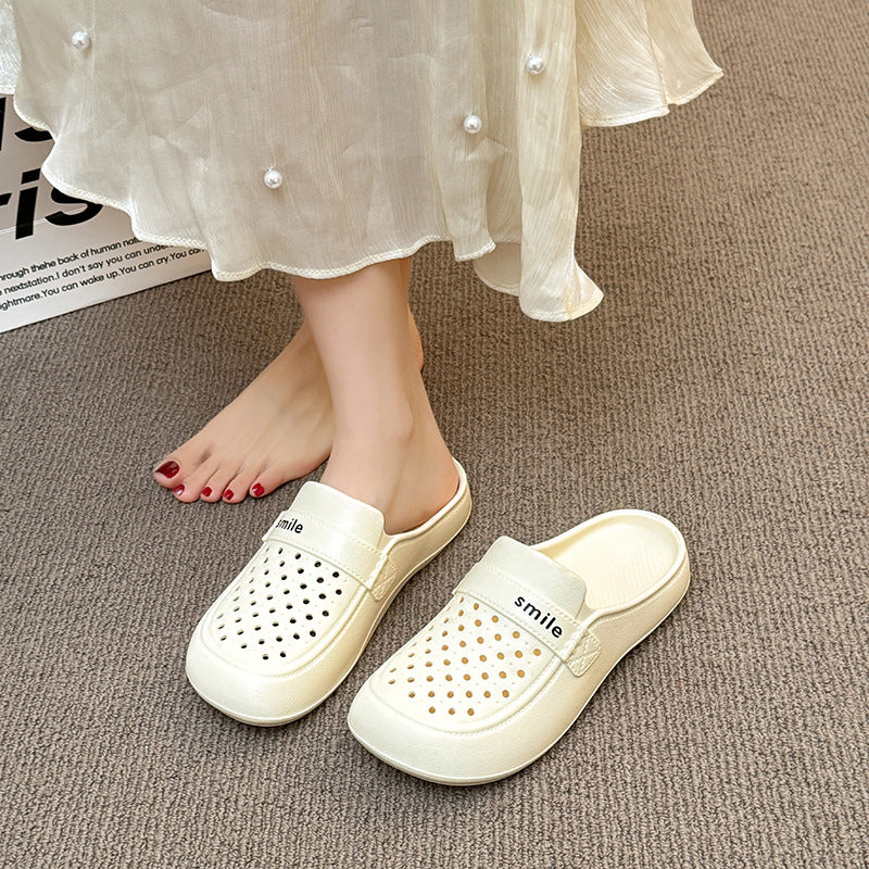 New arrival baotou sandals and slippers for women summer flatsfashionoutwear half slippers waterproofeasiest for match beach clogs for women