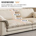 Foshan furniture technology fabric sofa modern living room frosted fabric sofa straight row down cream style sailboat sofa