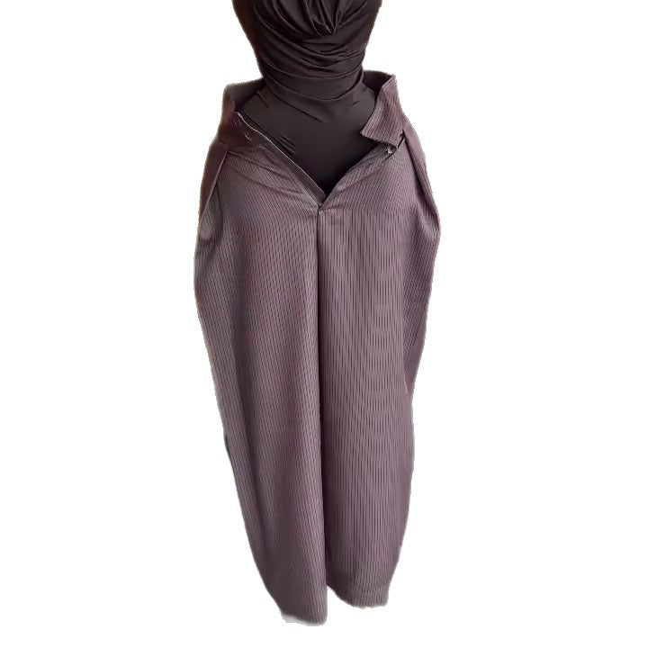 European and american cross-border women's fashion:  summer new arrivals - high-waisted, loose-fit, slimming, casual wide-leg pants - versatile plaid trousers
