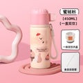 Casual cup peach powder 450ml double drinking cap