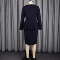 Autumnew arrivalwork clothingpatchworkcontrast colorlong sleeves one-step skirt silm belt ruffles hip-covering dressdress