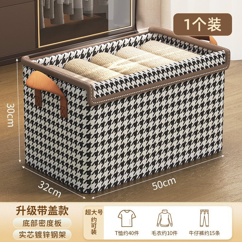 Qiandongge steel frame household storage box clothing with lid foldable wardrobe storage box sorting clothes clothes pants