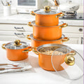 stainless steel 10-piece pot set, soup pot, uncoated pot, milk pot, double ear handle, boiler stove neutralpots