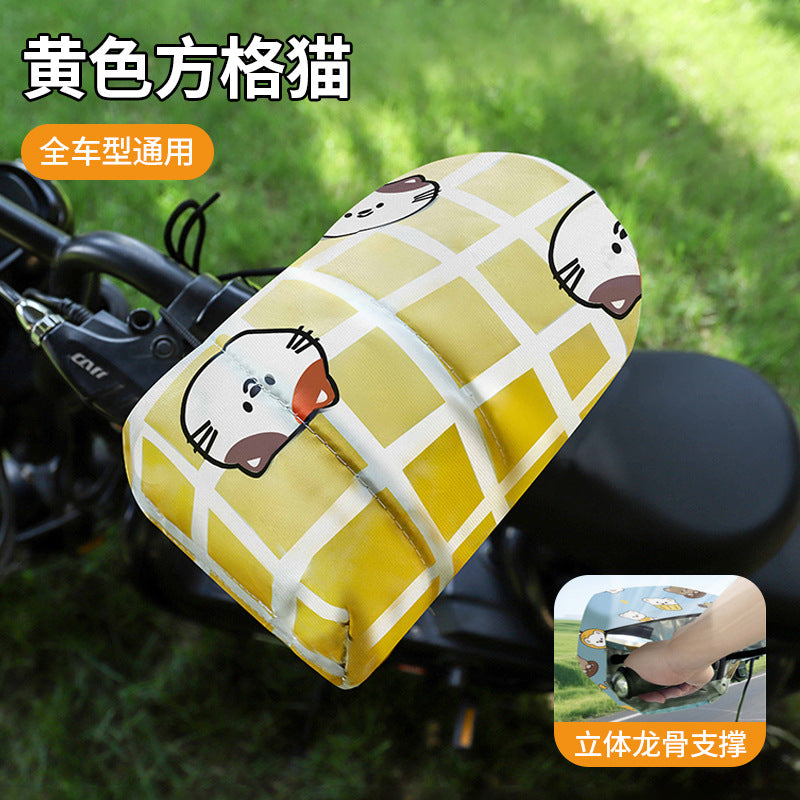 Summer handlebar covers for electric bikes, motorcycles, and scooters - windproof, sunshade, waterproof, rainproof, and uv protection