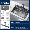 Whale digital display sink large single slot 304 stainless steel kitchen for home vegetable basin sink bowl sink countertop middle and lower