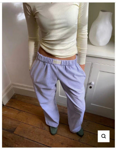 2024 new amazon women's striped wide-leg pants - casual street style, trendy ins fashion, loose fit, high-waisted trousers