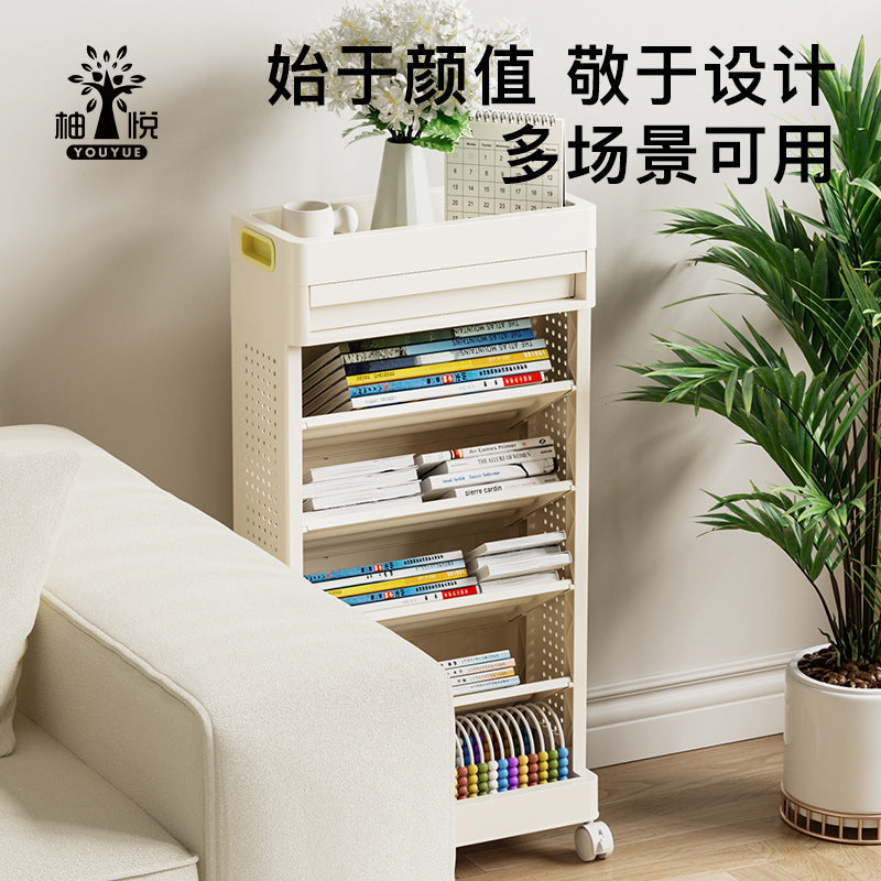 School bag shelf removable multi-layer storage table, book floor shelf, desk side shelf