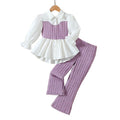 Autumnew arrivalkidsshirtvest lacetwo-piece setfashiontweed stylepantsgirllong sleevesk-stylesuit