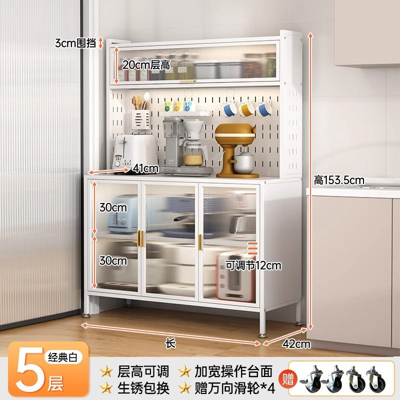 Kitchen storage rack, sideboard, floor-standing multi-layer oven, microwave, pot, electrical appliance, multi-functional storage cabinet