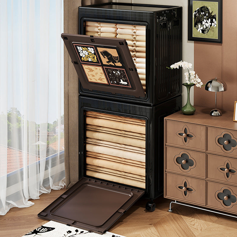 Antique storage box for clothes Large capacity flip cover finishing box Folding storage box Clothes quilt retro storage cabinet