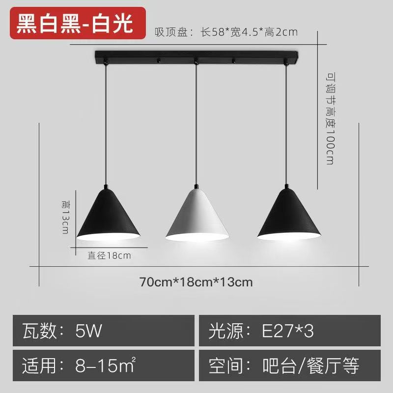 Modern minimalist luxury linear three-light pendant chandelier for dining room, bar, living room, b&b, hotel - unique nordic style