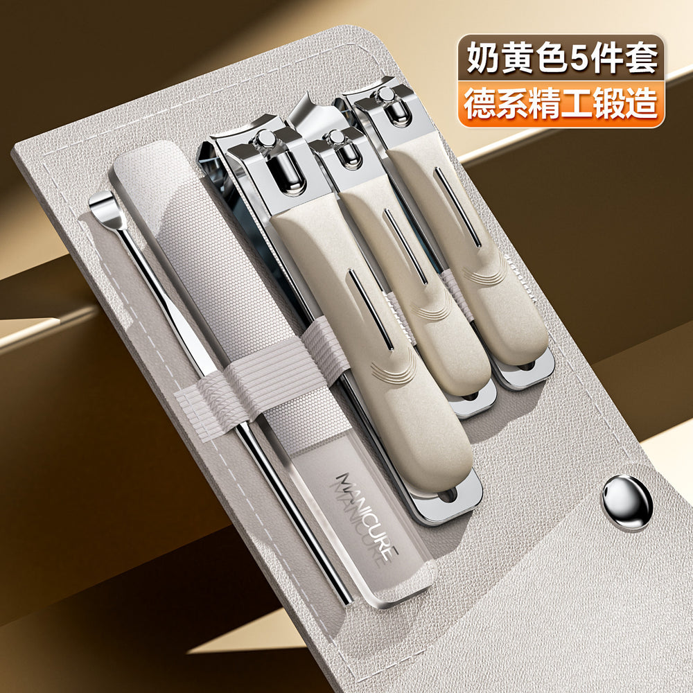 2025 new 5-piece stainless steel nail clipper set - portable home nail care kit
