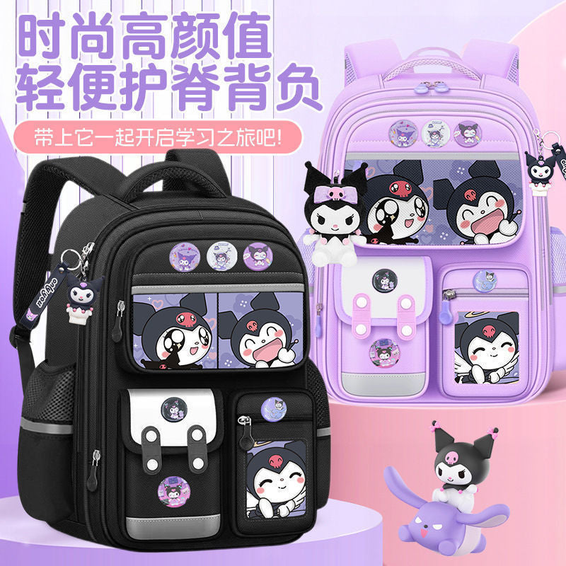 kids school bag for primary school girls school cartoon spine protection and burden reduction large capacity ultra-light backpack wholesale