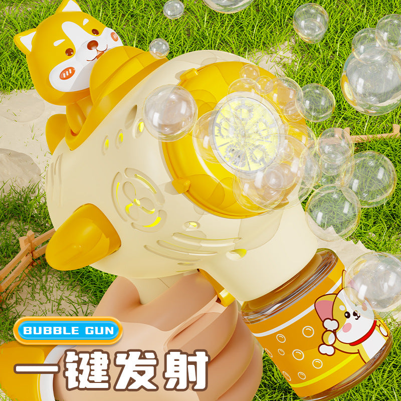 new corgi bubble machine toy kids fully automatic handheld electric bubble gun for street stalls wholesale