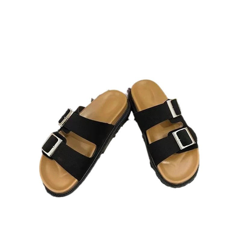 Birkenstock shoes for women cross-border new arrivaloutwearthick sole birkenstock half slippers one-leg lazy soft bottom sandals for women export