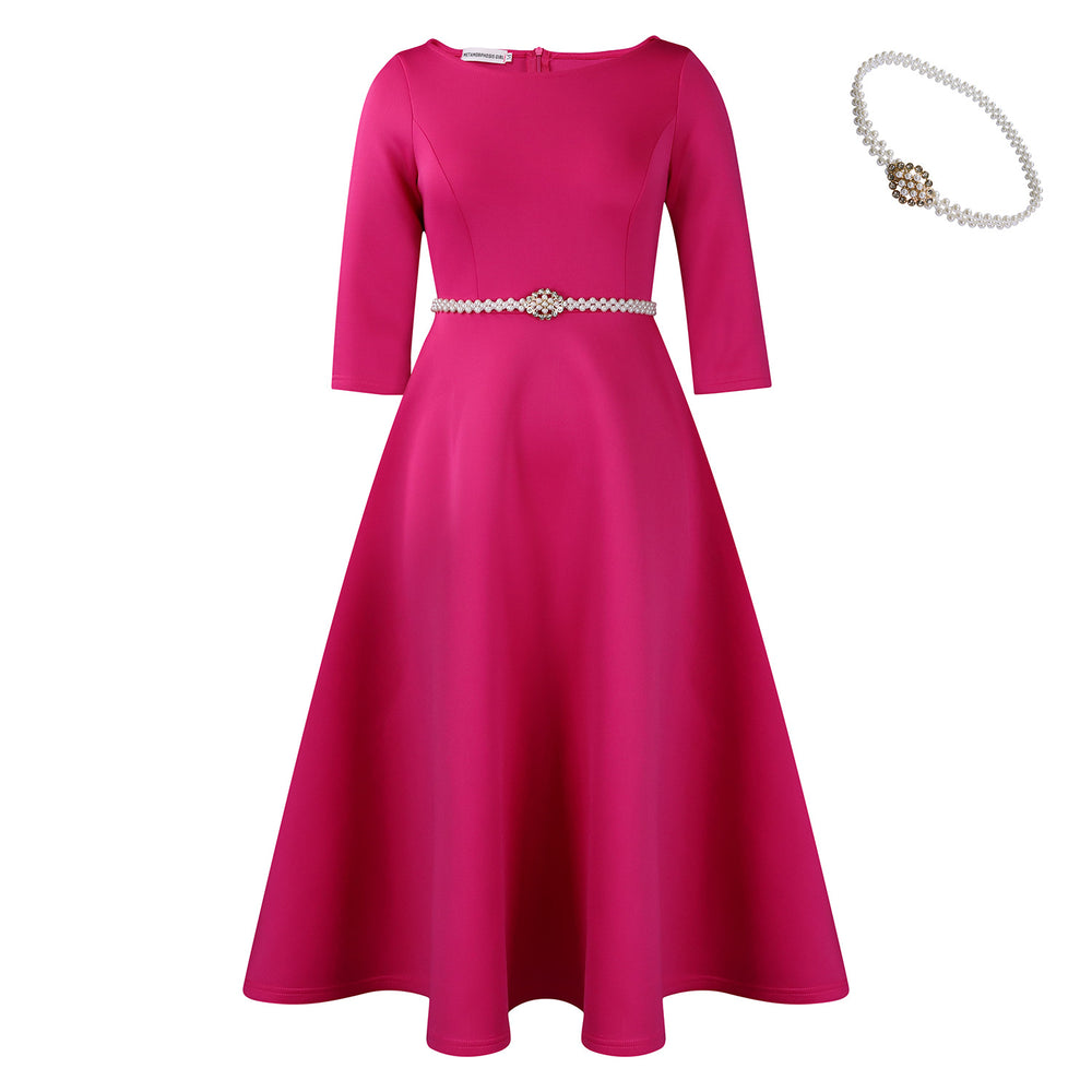 C8600   fall/winter new european and american solid color swing dress elegant evening gown foreign trade dress
