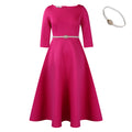 C8600   fall/winter new european and american solid color swing dress elegant evening gown foreign trade dress