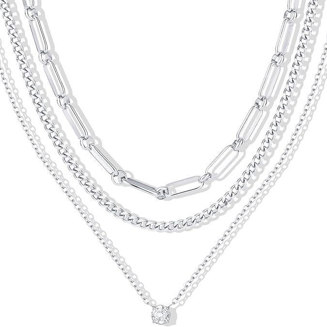 women's exquisite gold necklace stackable layered necklace, fashionable tiered gold necklace 14k gold filled necklace set