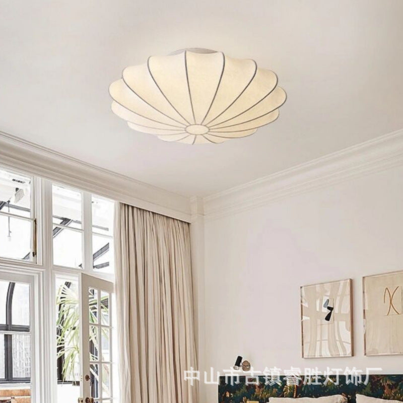 LED bedroom light ceiling lamp silk European style modern simple lighting pastoral creative personality round room lamp