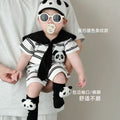Newborn summer baby short-sleeve romper - cute cartoon design, lightweight outerwear, perfect for full month celebration, adorable summer outfit, snap-crotch bodysuit