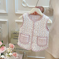 Autumn/winter girls' trendy quilted padded vest - korean style warm outerwear for baby girls - kids' fashion clothing