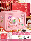 Large size upgraded pink [simulated fingerprint + password + key] new year limited edition gift box