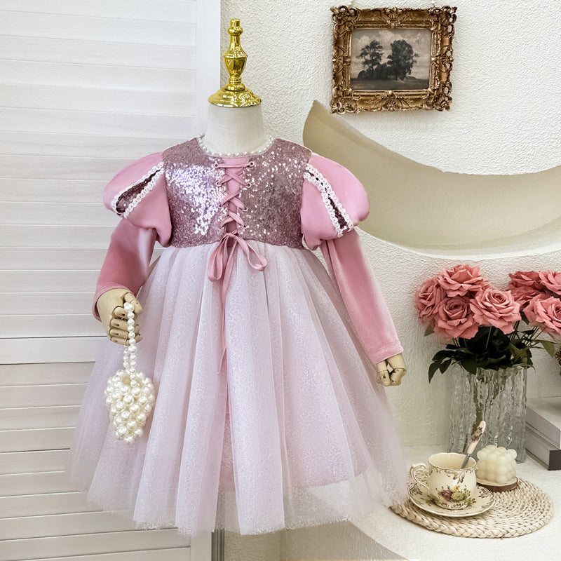 Girls' dresses: new autumn  collection - princess aurora (frozen) inspired, high-end formal gowns, elsa-inspired heavily embellished dresses, princess style