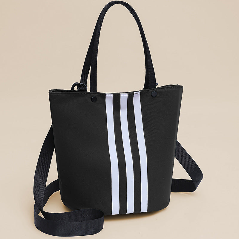 2025 new striped color block canvas bag - minimalist, large capacity crossbody, shoulder bag, tote bag - multifunctional women's bag