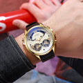 New hollow-out blue light watch, large dial men's quartz watch, trendy student men's wristwatch, cross-border watch