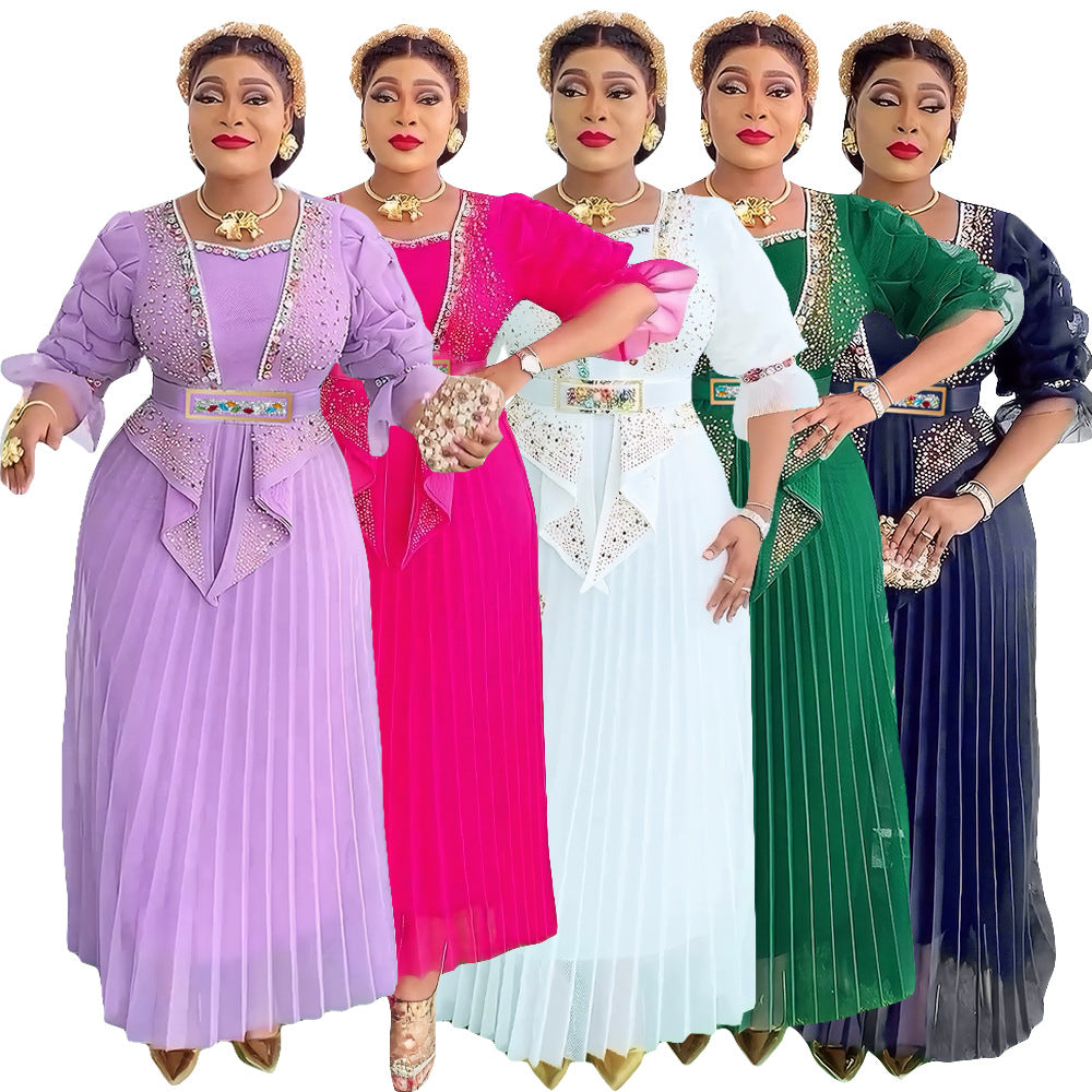 fashionelegancepleated skirt long skirt  women's clothing plus sizedress