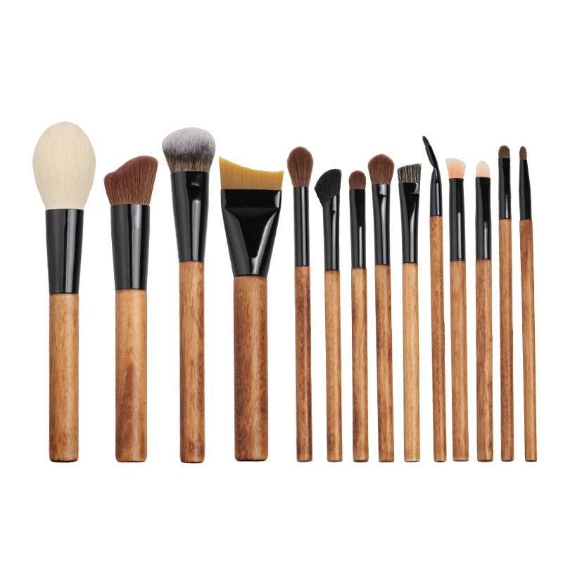 New 14-piece wooden handle ultra-soft bristle makeup brush set - complete makeup brushes for eyeshadow, blush, contouring, and more