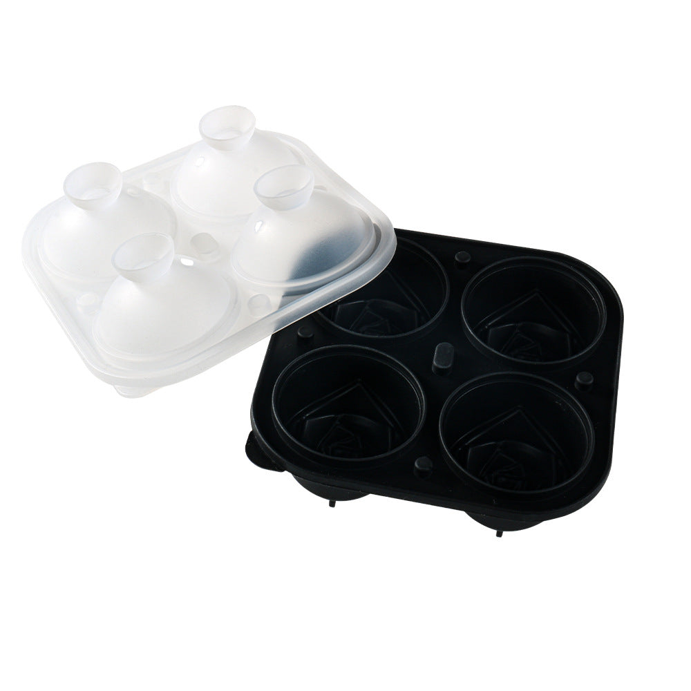 Food grade silicone integrated 4 rose ice grid small size silicone ice whiskey Ice Hockey silicone mold