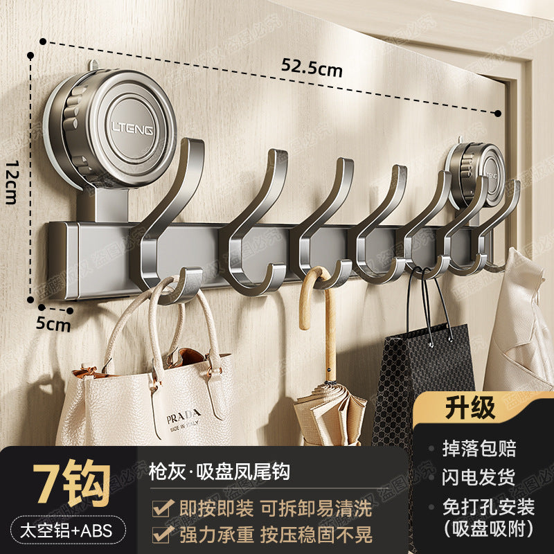 Strong vacuum suction cup hook No punching Strong load-bearing door Hanging hanger Entry door Clothes rack Storage