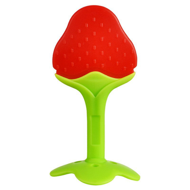English card pack, silicone baby toothpaste, fruit-shaped chewing glue newborn two-color three-dimensional toothpaste grinding stick