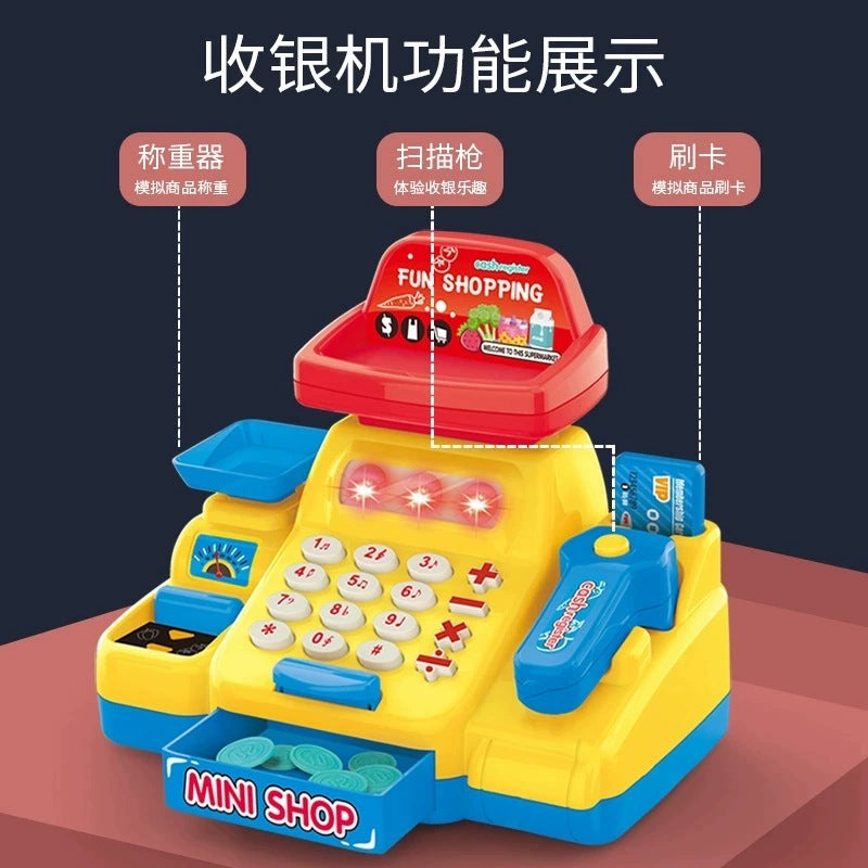 kids cash register play house toy supermarket role play mini artificial convenience store cashier model
