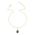 Emerald crystal necklace wholesale european and american autumn and winter jewelry accessories women's water drop retroniche styleclassy sense sweater chain