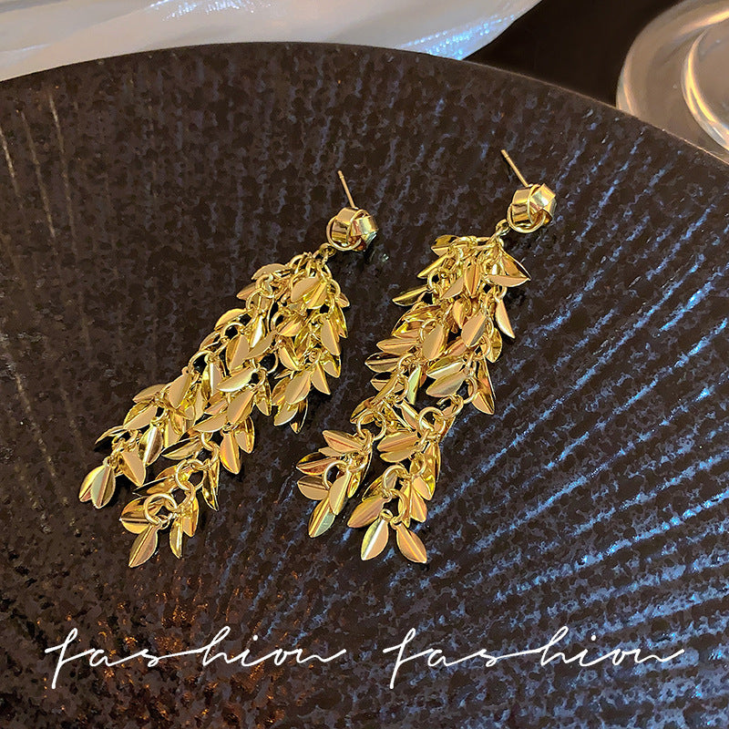 925 silver needle hong kong style retro metal earrings for women classy geometric plain hoop earrings easiest for match exaggerated work clothing earrings