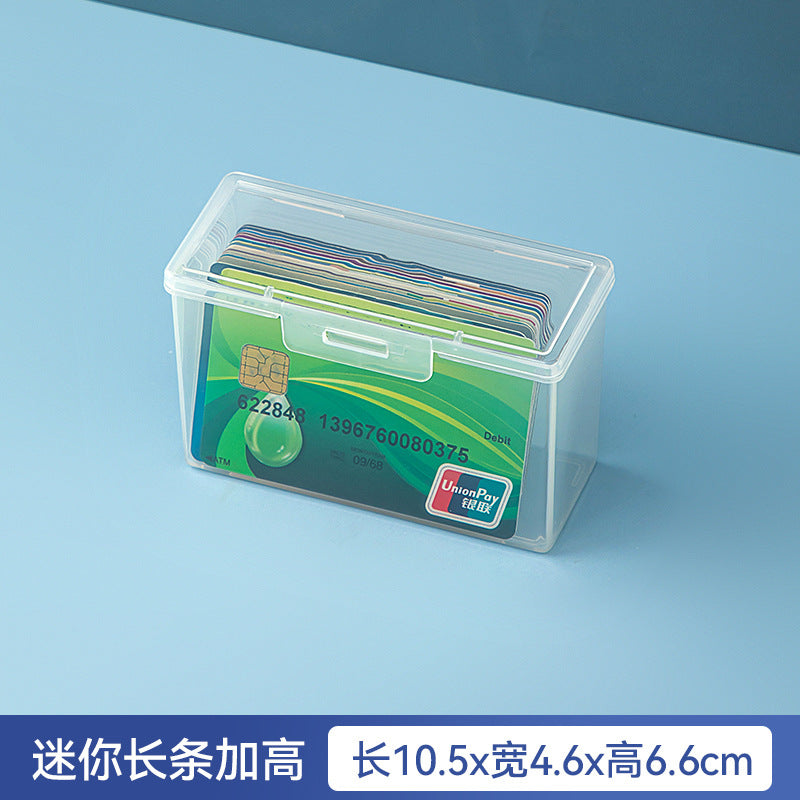 Desktop long rectangular storage box with lid grid transparent storage box flip plastic data cable storage box