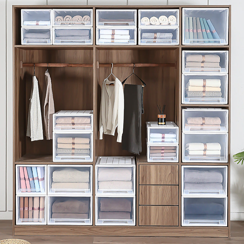 Younai transparent storage cabinet plastic finishing box wardrobe snack storage box clothes clothing drawer storage box