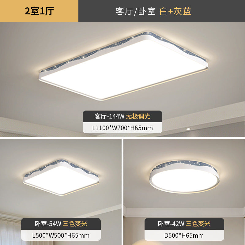 2024 New Intelligent Modern Simple LED Living Room Light Nordic Bedroom Ceiling Light Eye Protection Whole House Lighting Package