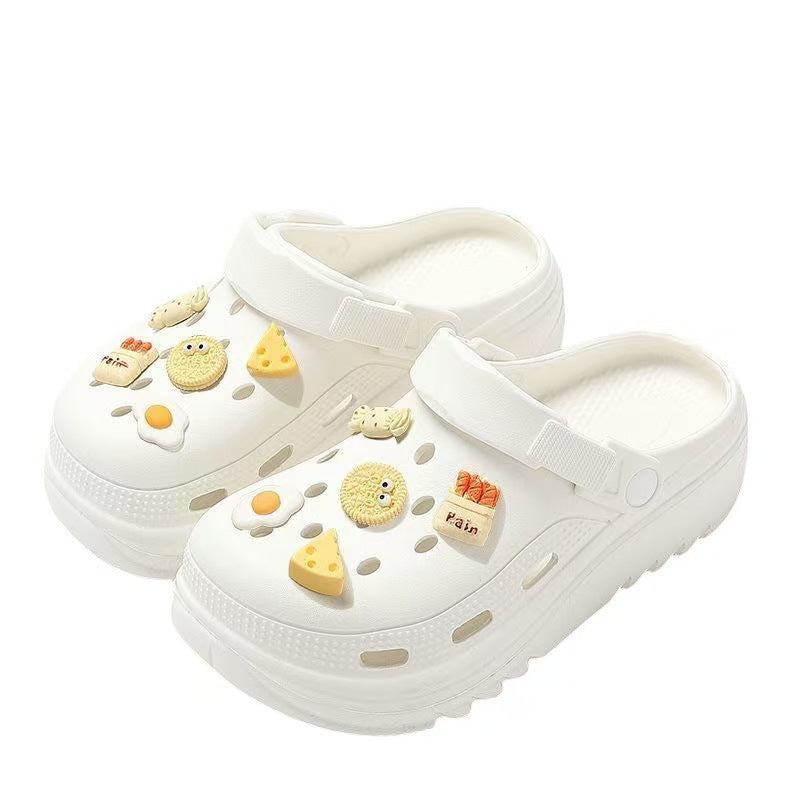 Thick sole summer clogs for women summer outwear non-slip sandals and slippers for stepping on shit summer new arrival sandals and slippers wholesale