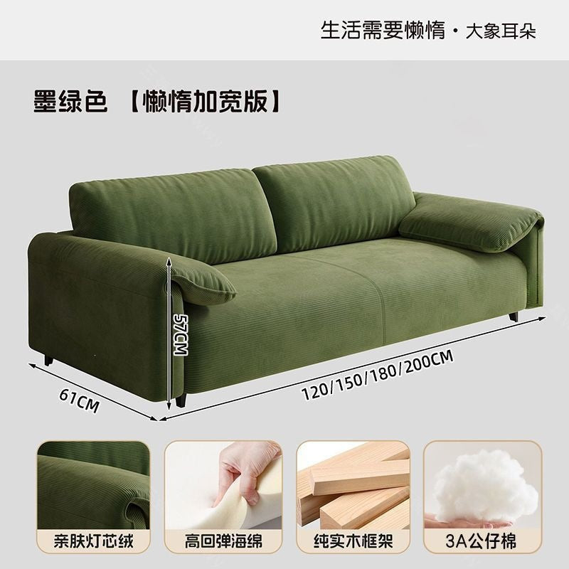 Sofa living room small apartment 2026 new arrival rental room double three-person rest area elephant ears lazy fabric sofa