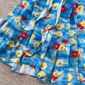 Vacation style v neck floral sleeveless dress women's summer pastoral style blue ribbon waist slimming look long skirt