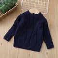 Kids' winter sweater: new retro style, unisex, fleece-lined, thickened pullover, knitted base layer for boys and girls