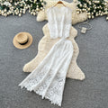 Elegant, age-defying, and perfect for the office: a white lace two-piece set for women. this summer's must-have features a figure-flattering, high-waisted design that exudes sophistication and grace