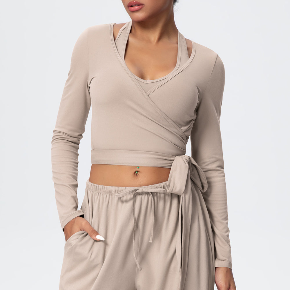 New arrival: solid color brushed microfiber breathable high-stretch yoga set - 3-piece workout outfit for running, fitness, and yoga